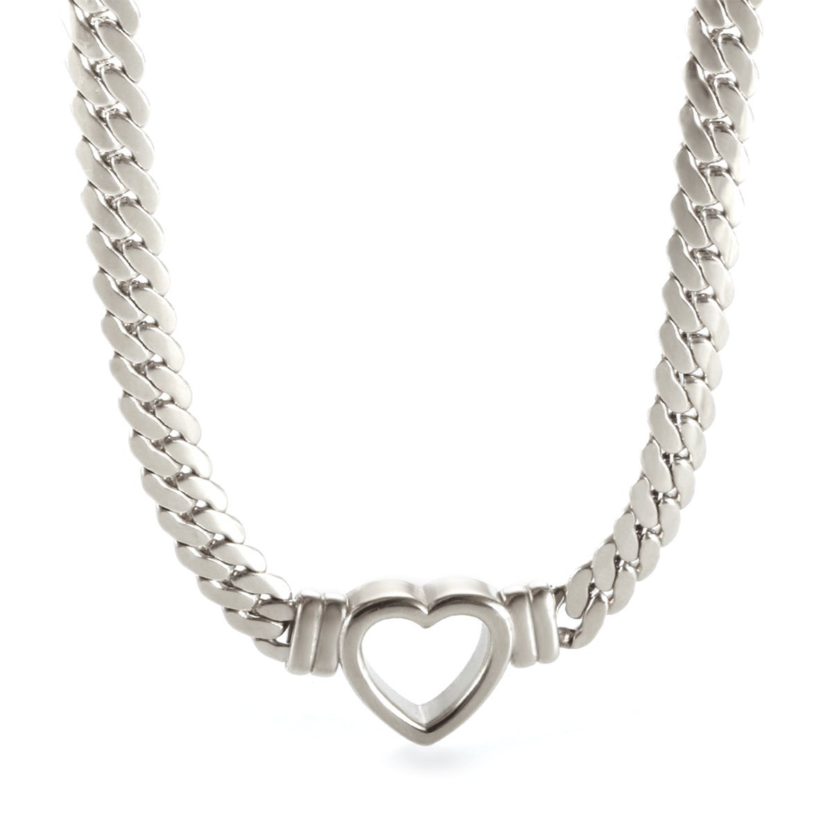 Minimalist Heart Choker Necklace – Silver - Aurielle London
