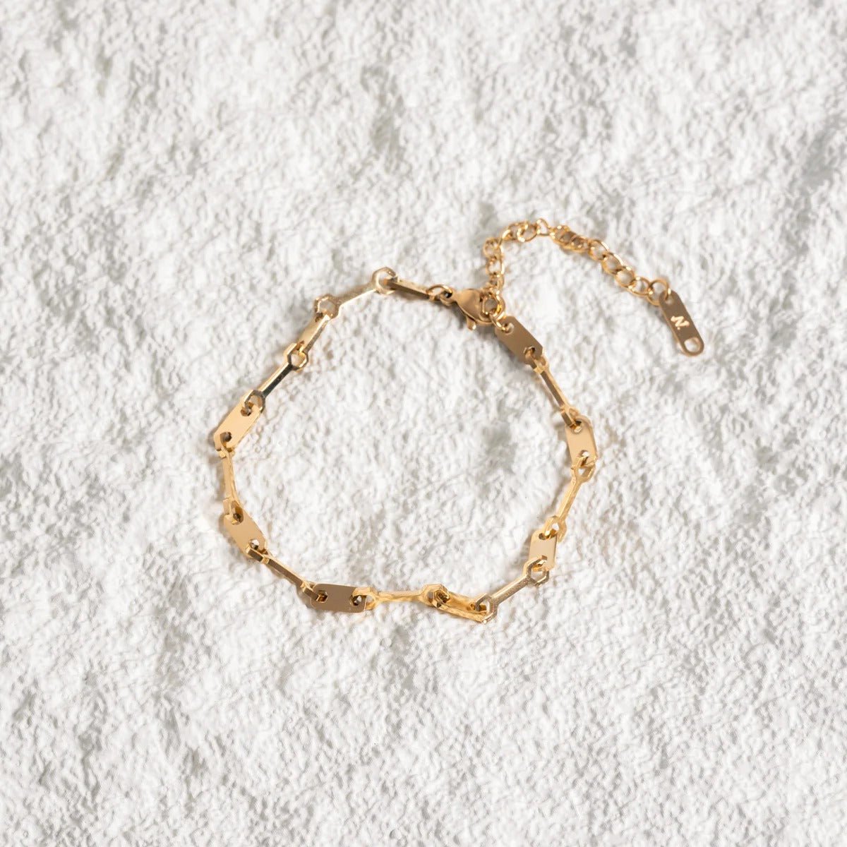 Tablet Link Chain Bracelet – 18K Gold Plated