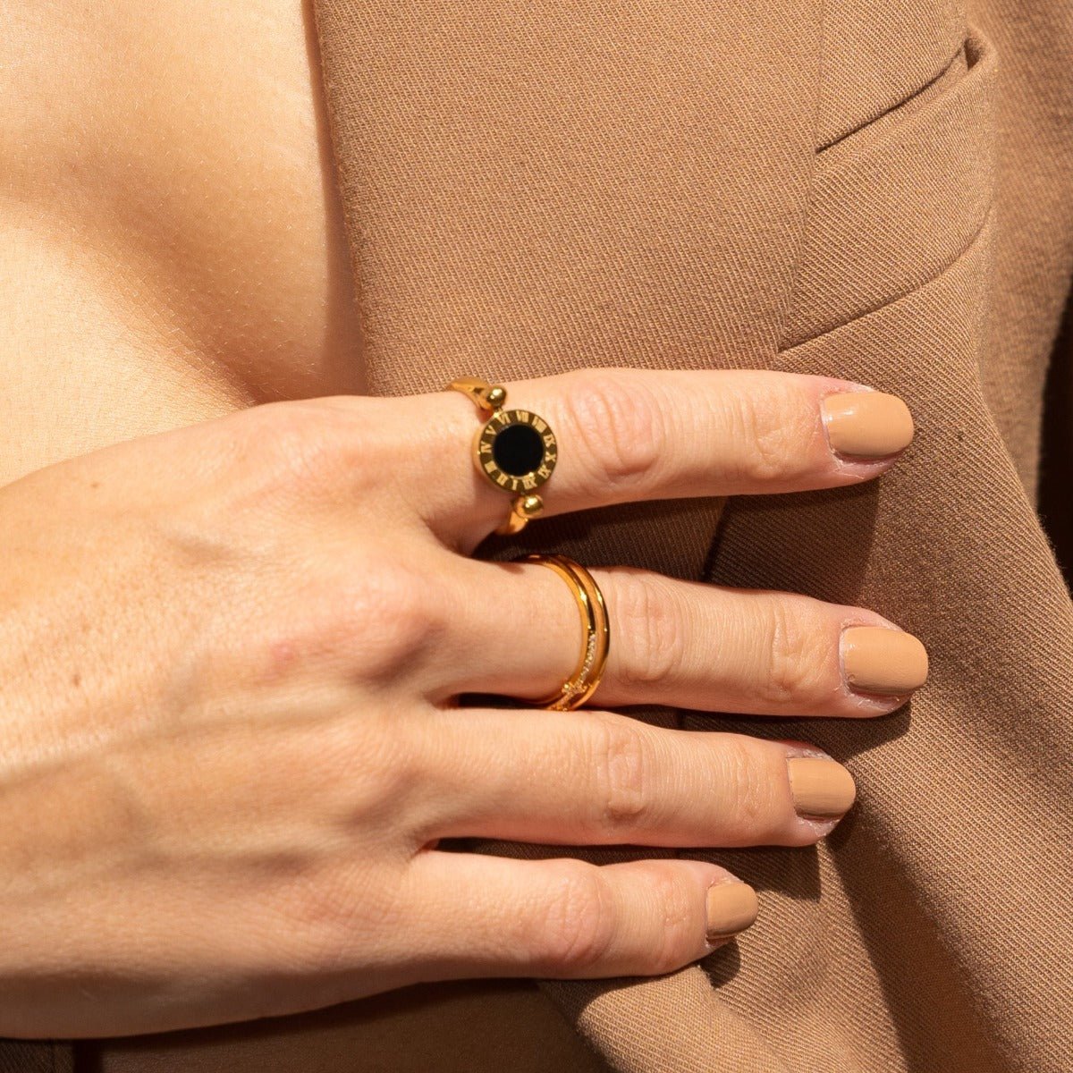 Royale Onyx Ring – 18K Gold Plated - Aurielle London