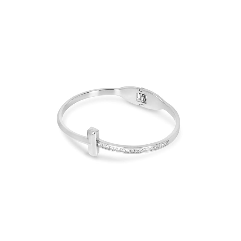T-Bar Elegance Bangle – Silver