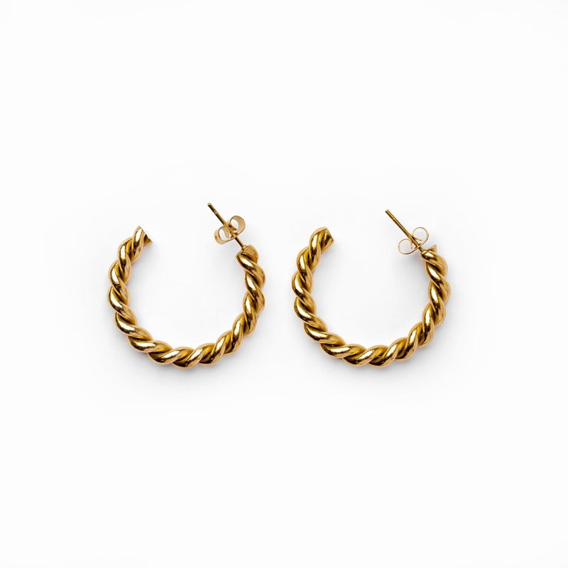 Twist Hoop Earrings – 18K Gold Plated