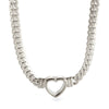 Minimalist Heart Choker Necklace – Silver - Aurielle London