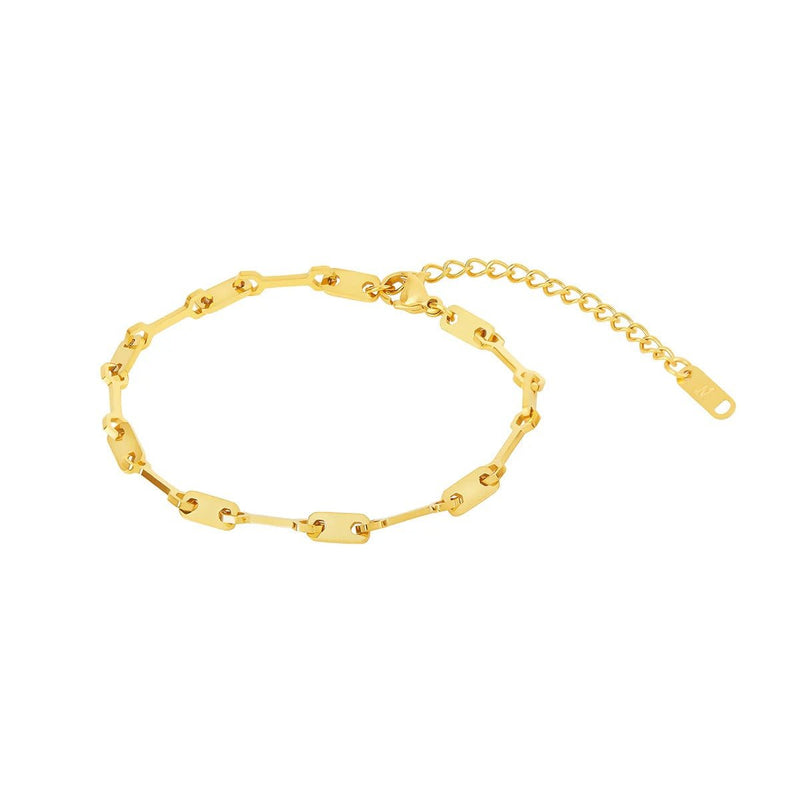 Tablet Link Chain Bracelet – 18K Gold Plated